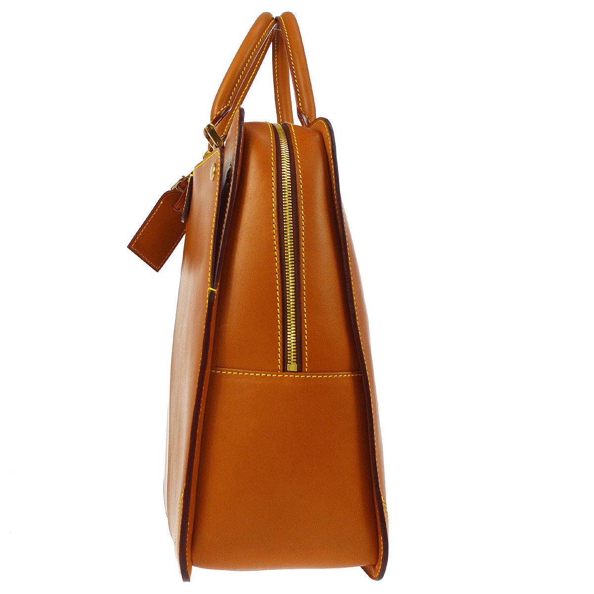 Brown Louis Vuitton Cognac Leather Carryall Men's Women's Travel Top Handle Tote Bag