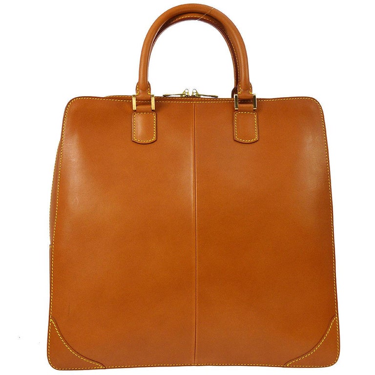 Louis Vuitton Cognac Leather Carryall Men's Women's Travel Top Handle ...