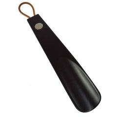 Hermes Black Sellier Men's Women's Unisex Shoe Horn in Box