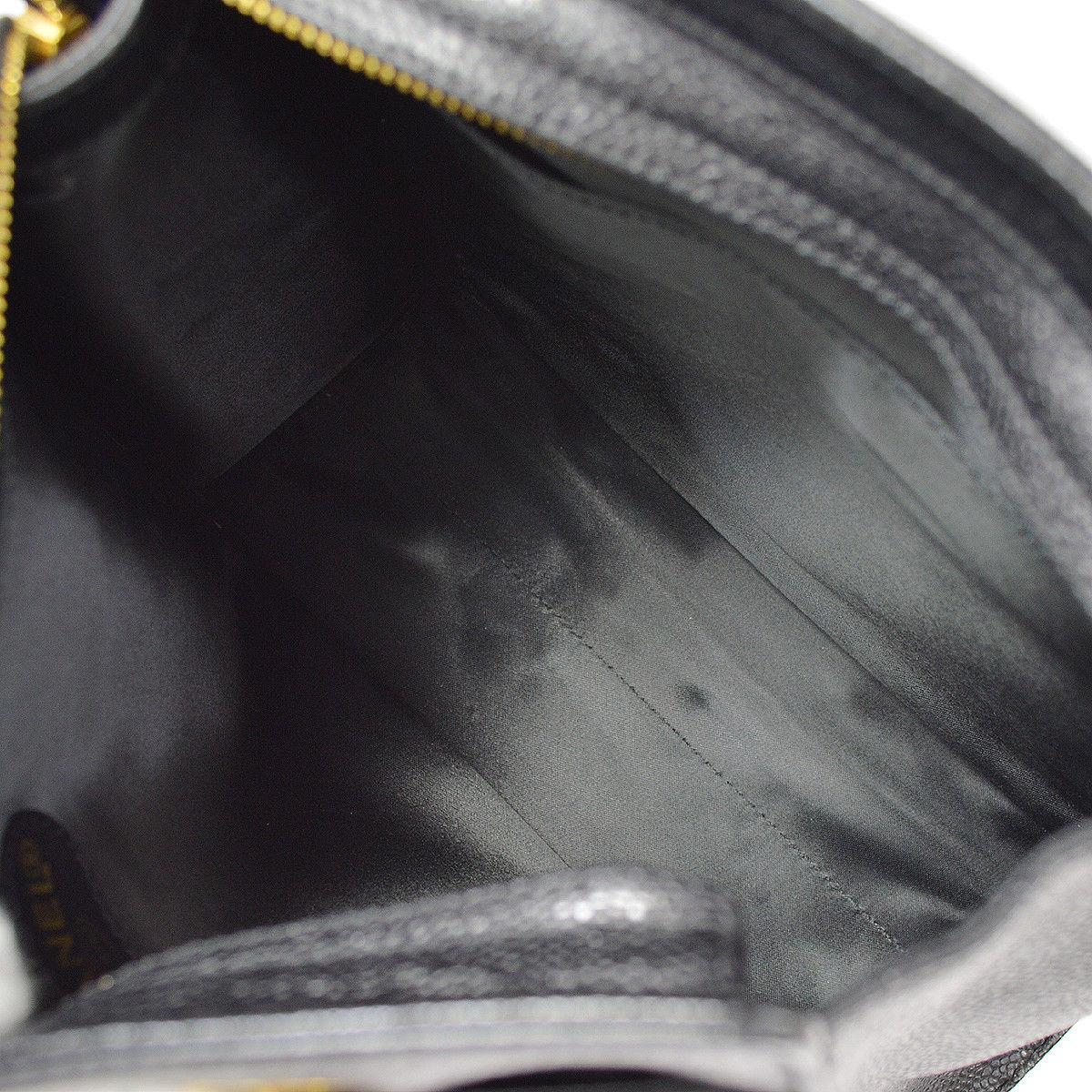 Chanel Black Caviar Leather Zip Carryall Travel Shopper Shoulder Tote Bag 2