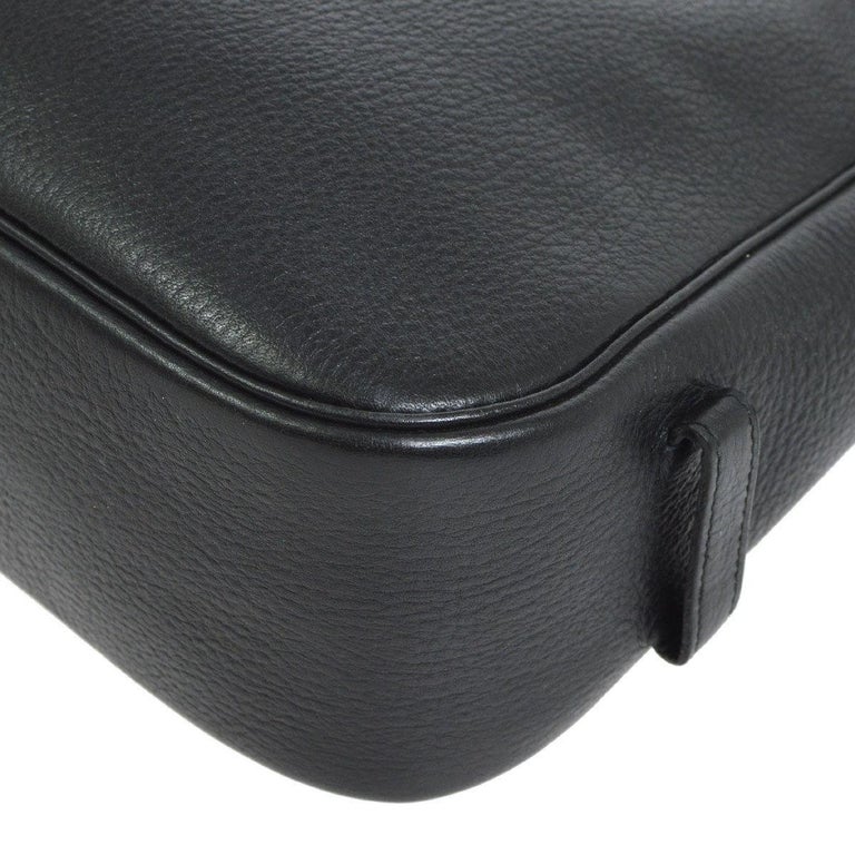 Hermes Black Leather Cognac Large Carryall Shoulder Crossbody Bag at ...