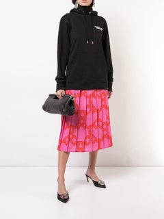 Prada Black Leather Metal Top Handle Bar 2 in 1 Clutch Shoulder Bag