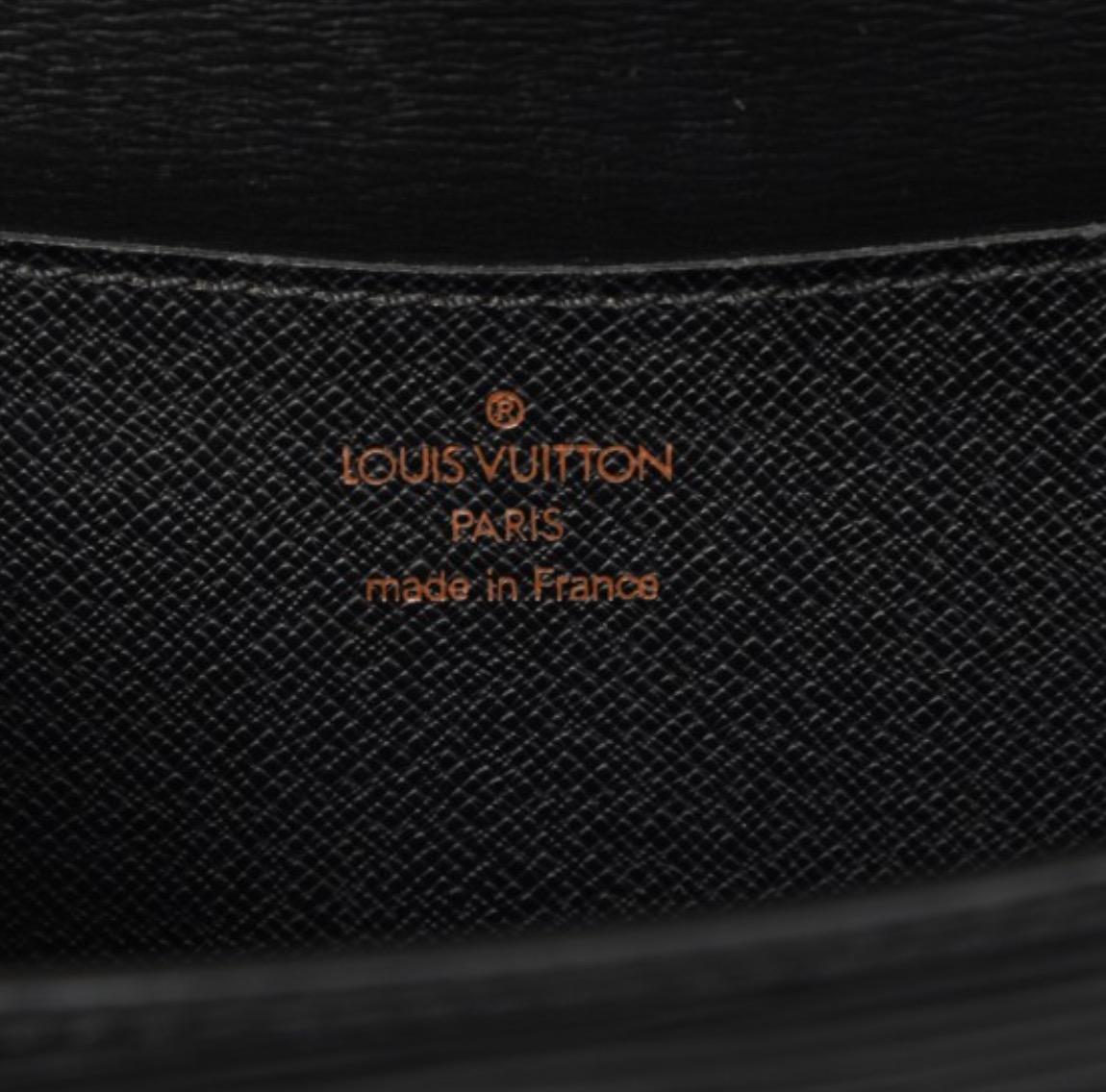 Louis Vuitton Black Leather Gold Saddle 2in1 Clutch Crossbody Shoulder Flap Bag 1