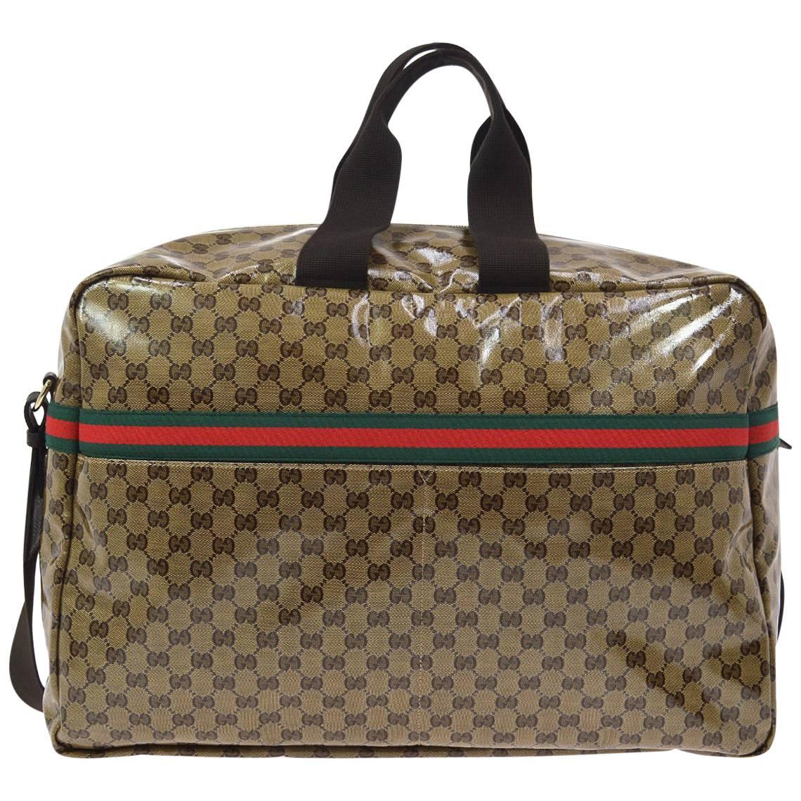 Gucci Monogram Men's Women's Travel Duffle Carryall Weekender Shoulder Tote Bag