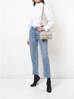 Louis Vuitton - Sac à bandoulière à rabat en cuir Monogramme Denim avec chaîne en or