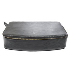 Louis Vuitton Black Epi Leather Jewelry Accessory Travel Storage Case Bag