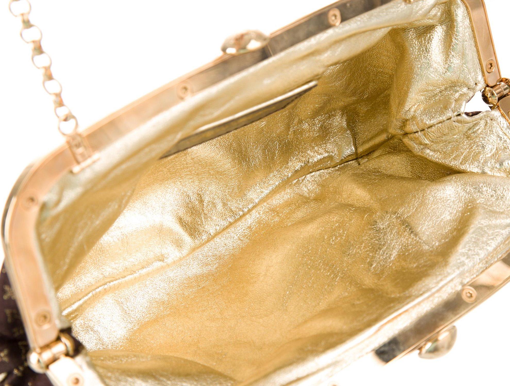 Louis Vuitton Brown Gold Monogram Snakeskin 2 in 1 Evening Clutch Shoulder Bag 1