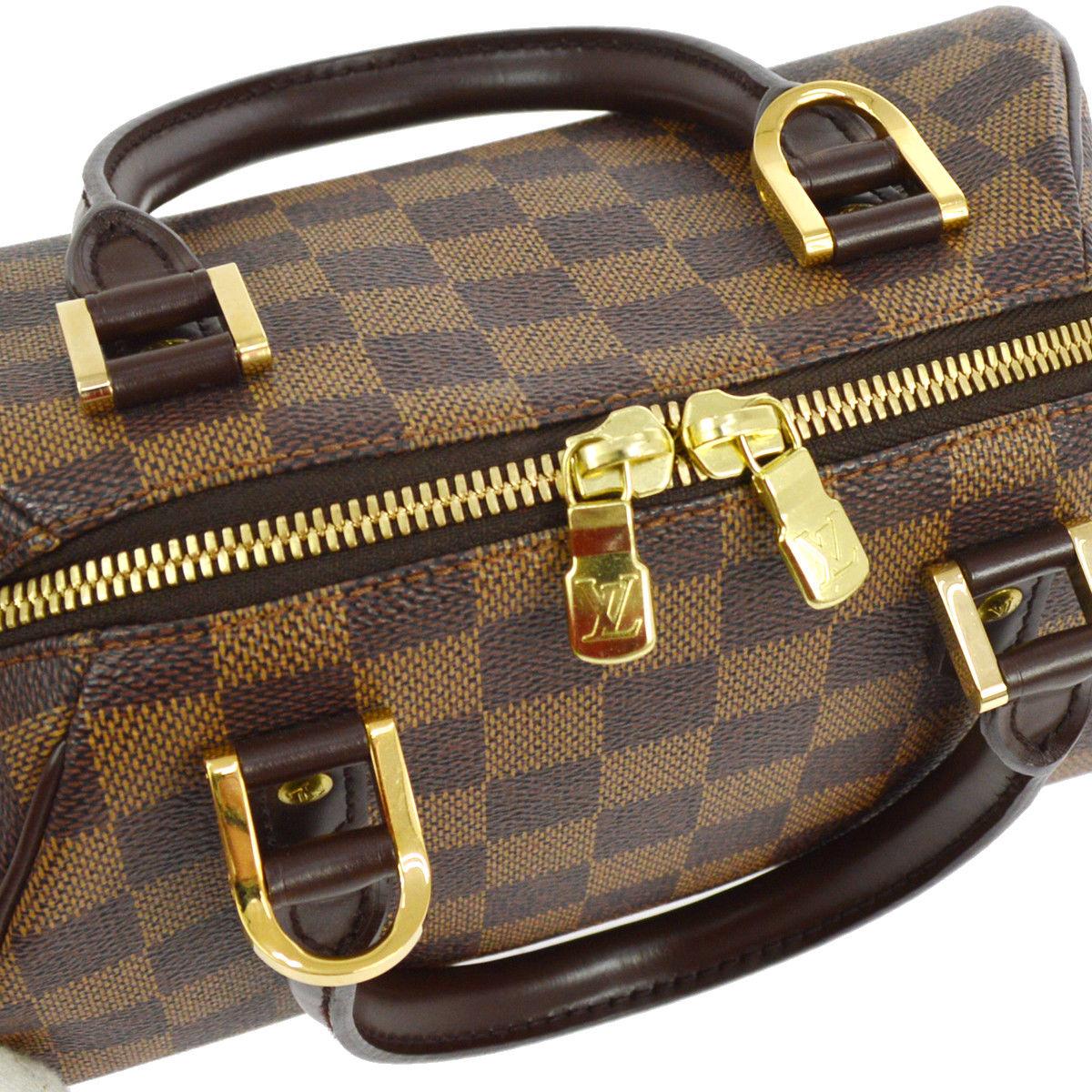 Louis Vuitton Brown Damier Monogram Small Evening Top Handle Satchel Bag II In Excellent Condition In Chicago, IL