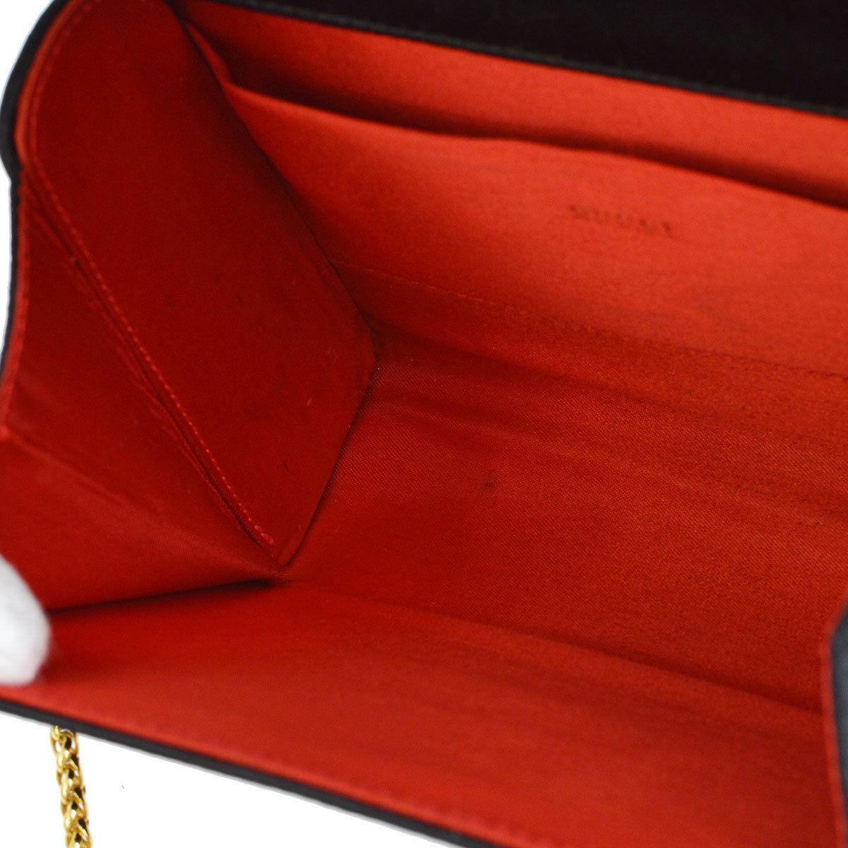 Women's Gucci Black Satin Gold Charm GG Rhinestone 2 in 1 Clutch Shoulder Flap Bag W/Box