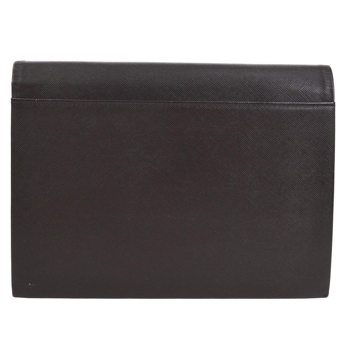 YSL Yves Saint Chocolate Brown Leather Envelope Evening Flap Clutch Bag

Leather
Twill lining
Button closure 
Measures 9.5