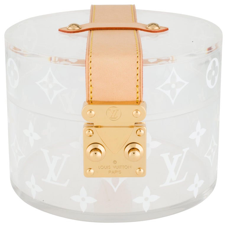 Louis Vuitton NEW Limited Ed. Monogram Plexi Leather Vanity Jewelry Trinket Box For Sale at 1stdibs