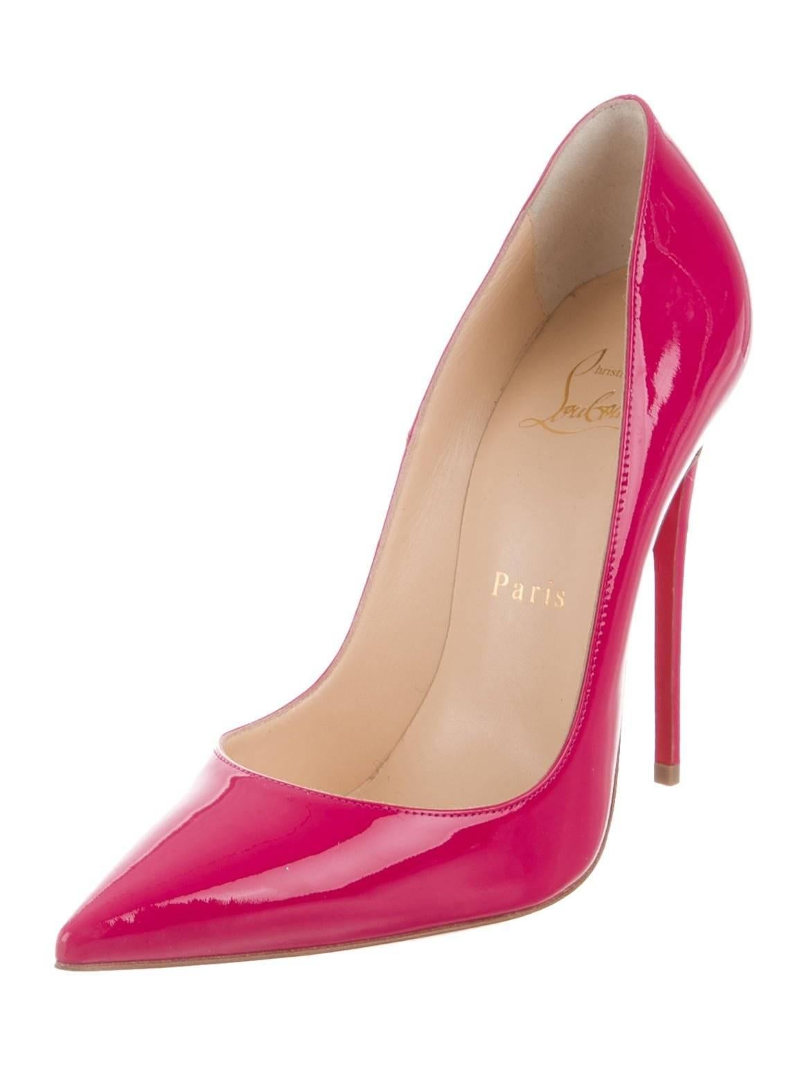 Christian Louboutin NEW Fuchsia Patent Leather Pigalle High Heels Pumps