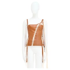 Dolce&Gabbana S/S 2003 Tobacco Leather Laced Up Corset