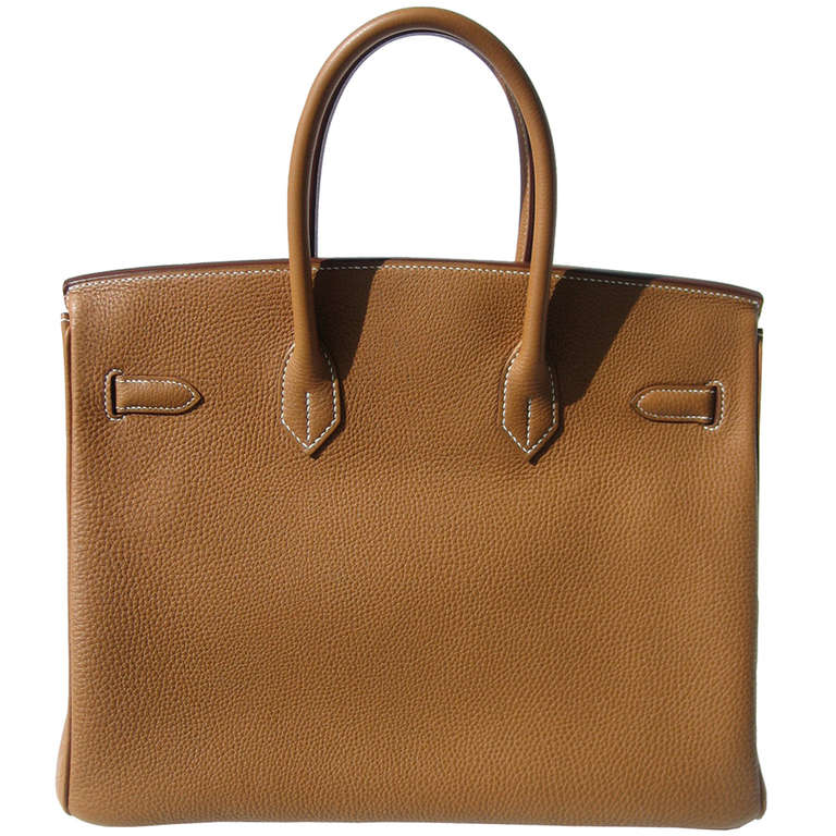 35cm Hermes Gold Togo Leather Birkin Bag Handbag In New Condition For Sale In Chicago, IL