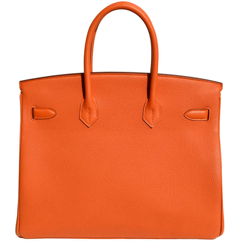 35cm Hermès Orange Togo Leather Birkin Handbag In New Condition For Sale In Chicago, IL