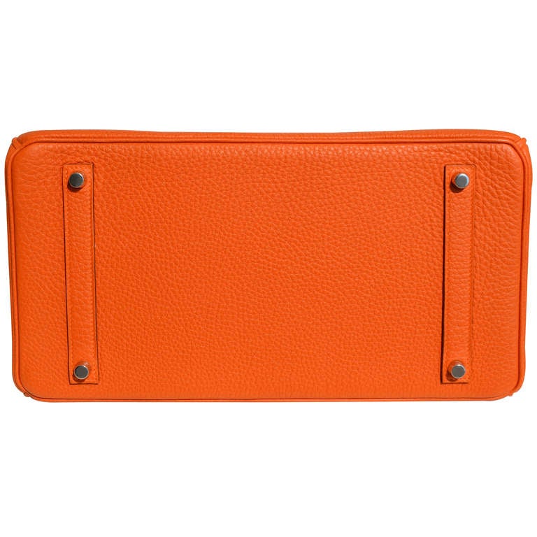 Women's or Men's 35cm Hermès Orange Togo Leather Birkin Handbag For Sale