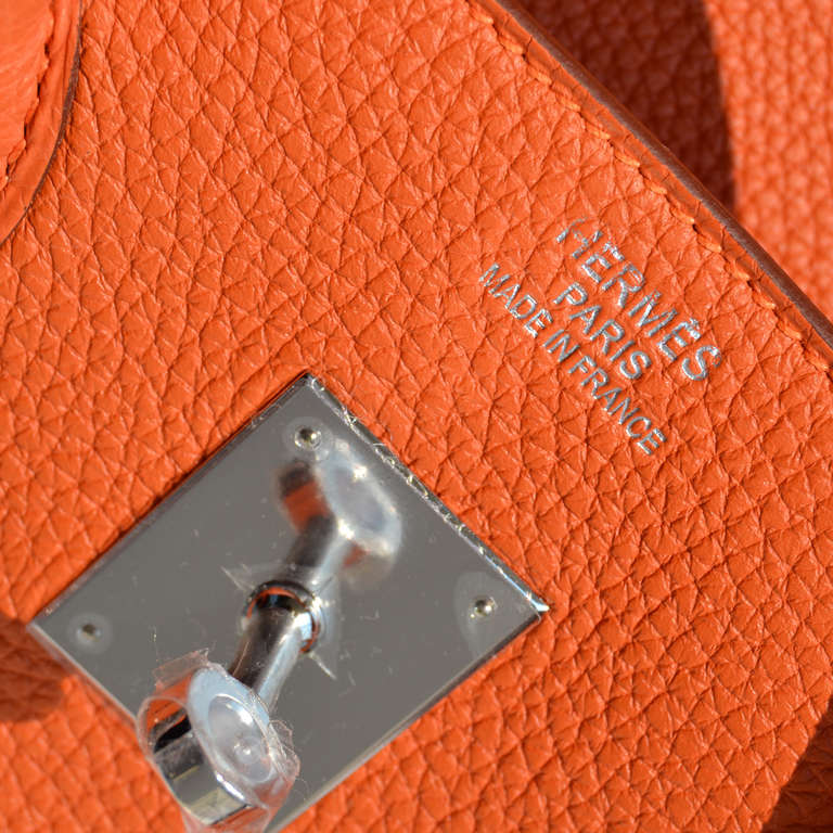 35cm Hermès Orange Togo Leather Birkin Handbag For Sale 1