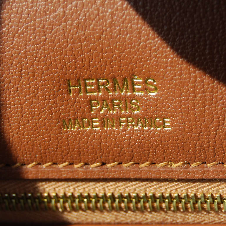 Women's or Men's 35cm Hermès Gold Fauve Leather Ghillies Birkin Handbag with Permabrass Hardware For Sale
