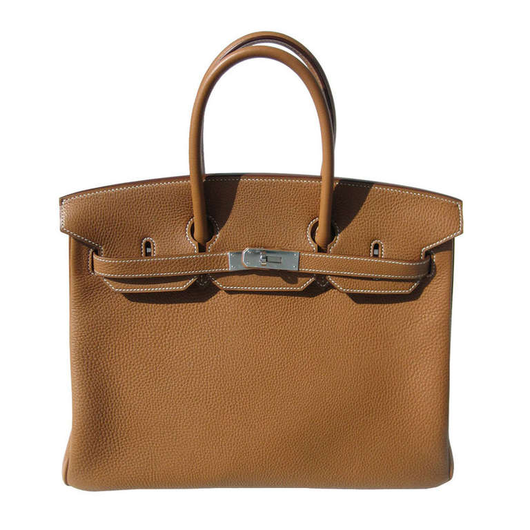 35cm Hermes Gold Togo Leather Birkin Bag Handbag For Sale