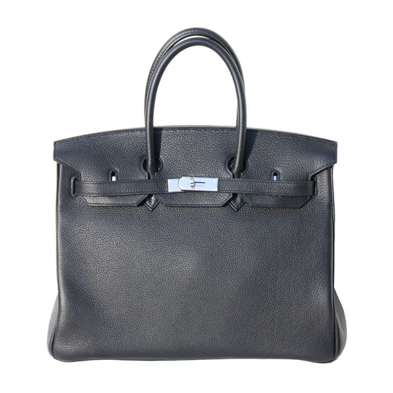 35cm Hermes Bag Black Togo Leather Birkin Handbag For Sale