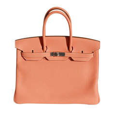 35cm Hermes Crevette Taurillon Clemence Leather Birkin Handbag