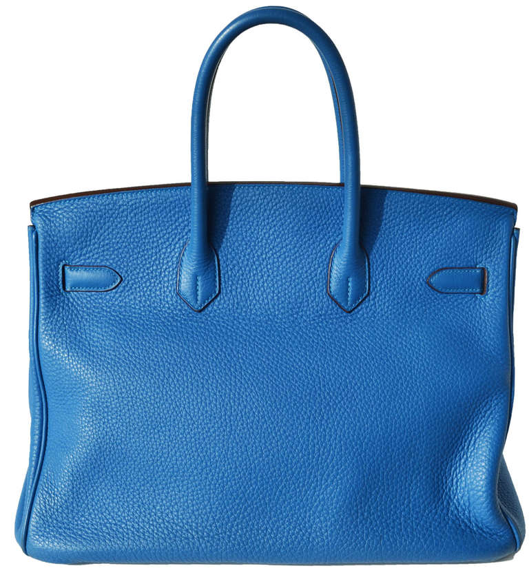 35 Hermes Birkin Handbag / Mykonos Taurillon Clemence Leather / In Good Condition For Sale In Chicago, IL