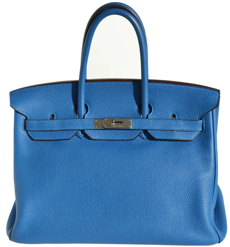 35 Hermes Birkin Handbag / Mykonos Taurillon Clemence Leather / For Sale 2