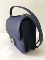 Constance Mini Bleu Saphir Epsom Palladium Hardware - 18 cm