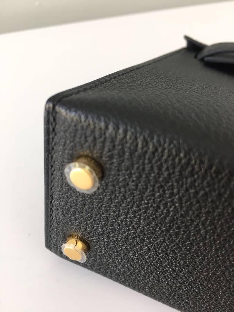 Kelly Sellier Mini Black Chevre Mysore Gold Hardware - Limited and super rare! In New Condition For Sale In London, GB