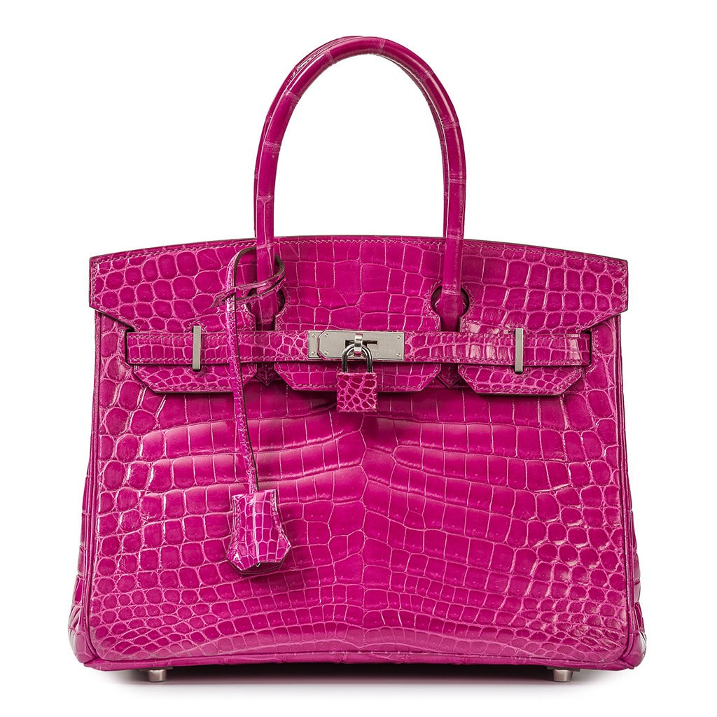 Birkin 30 Rose Sheherazade Croc