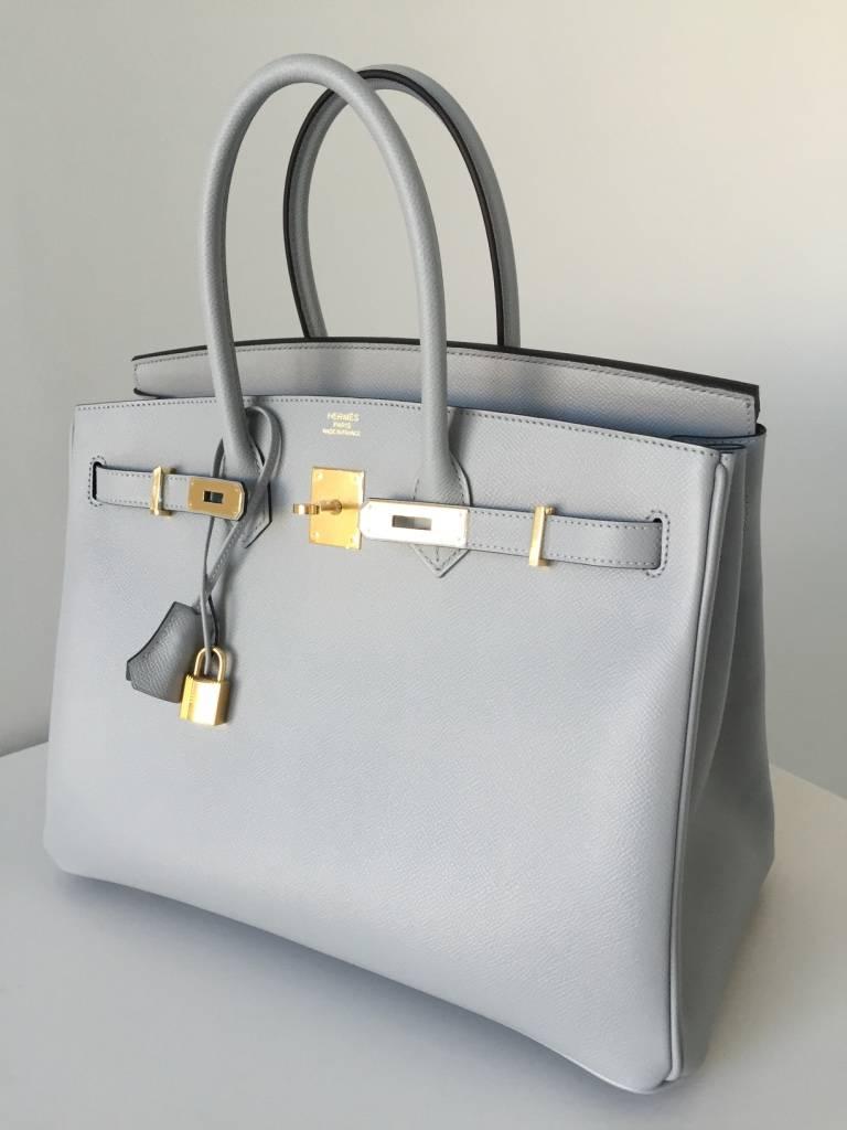 Probably the most sought after colour of the moment!

Amazing colour! This seasons must have colour BLUE GLACIER, pale blue with a touch of grey. FIRST Luxury has this great combo for sale: 35 cm Birkin in Bleu Glacier Epsom leather with gold