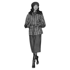 YSL Rive Gauche Fall 1978 checked blue and brown barn documented shirt jacket