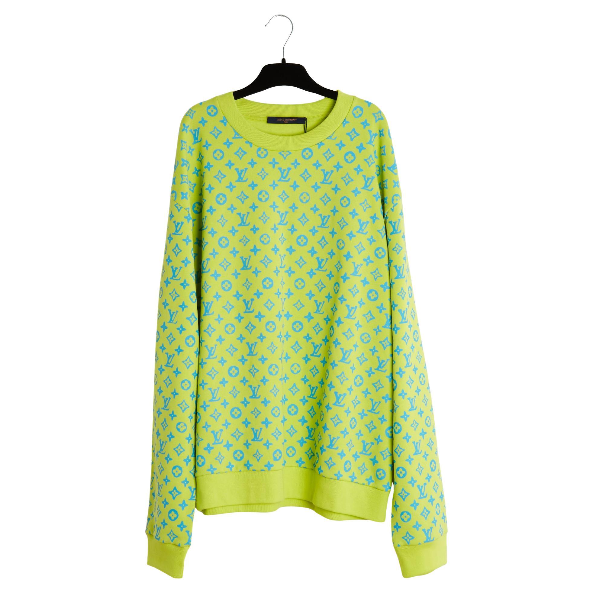 Louis Vuitton LV Sweat shirt 3L Flashy Lime Graphic Sweater New with Tag XXL en vente