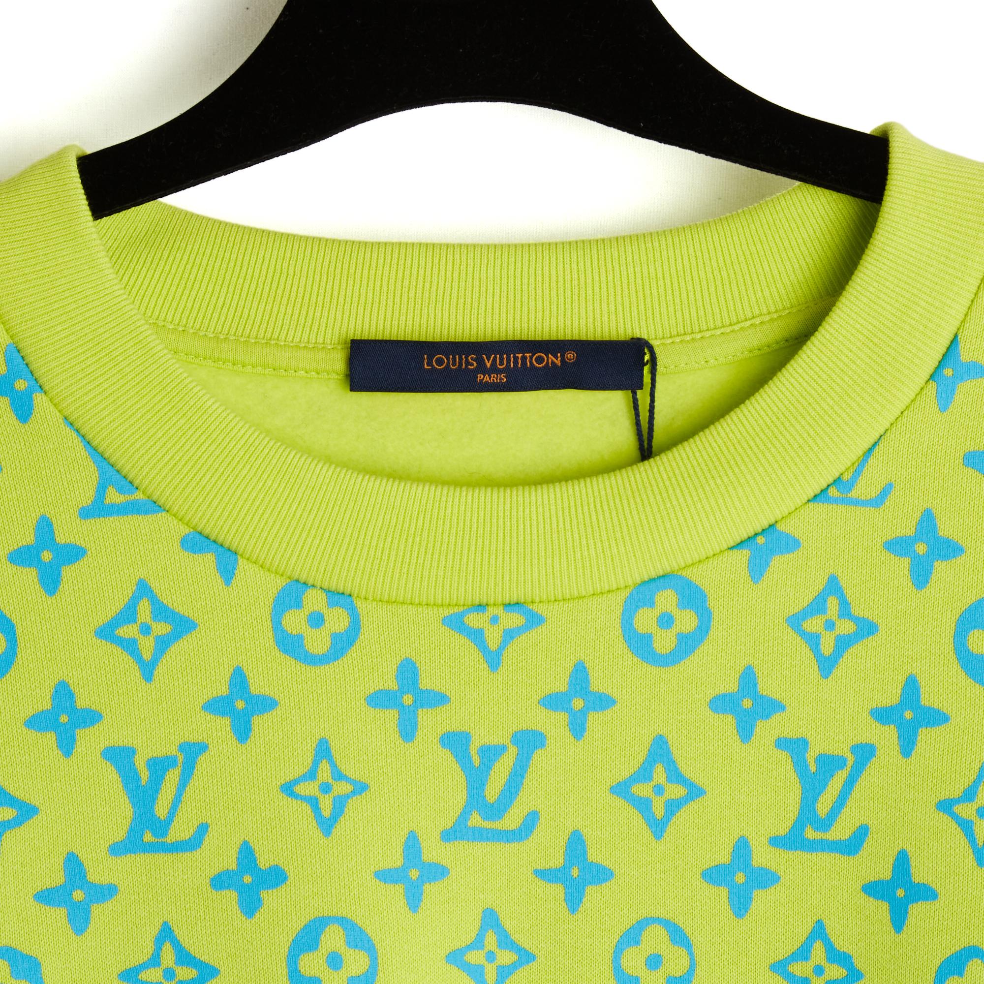 Vert Louis Vuitton LV Sweat shirt 3L Flashy Lime Graphic Sweater New with Tag XXL en vente