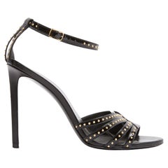 Celine Sandales Talons EU40 Studded Black Leather Heels Pumps UK6.5 US9 Céline