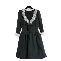 Yves Saint Laurent 1960 Bata FR38 Alta Costura Vestidito negro UK10 US6 YSL