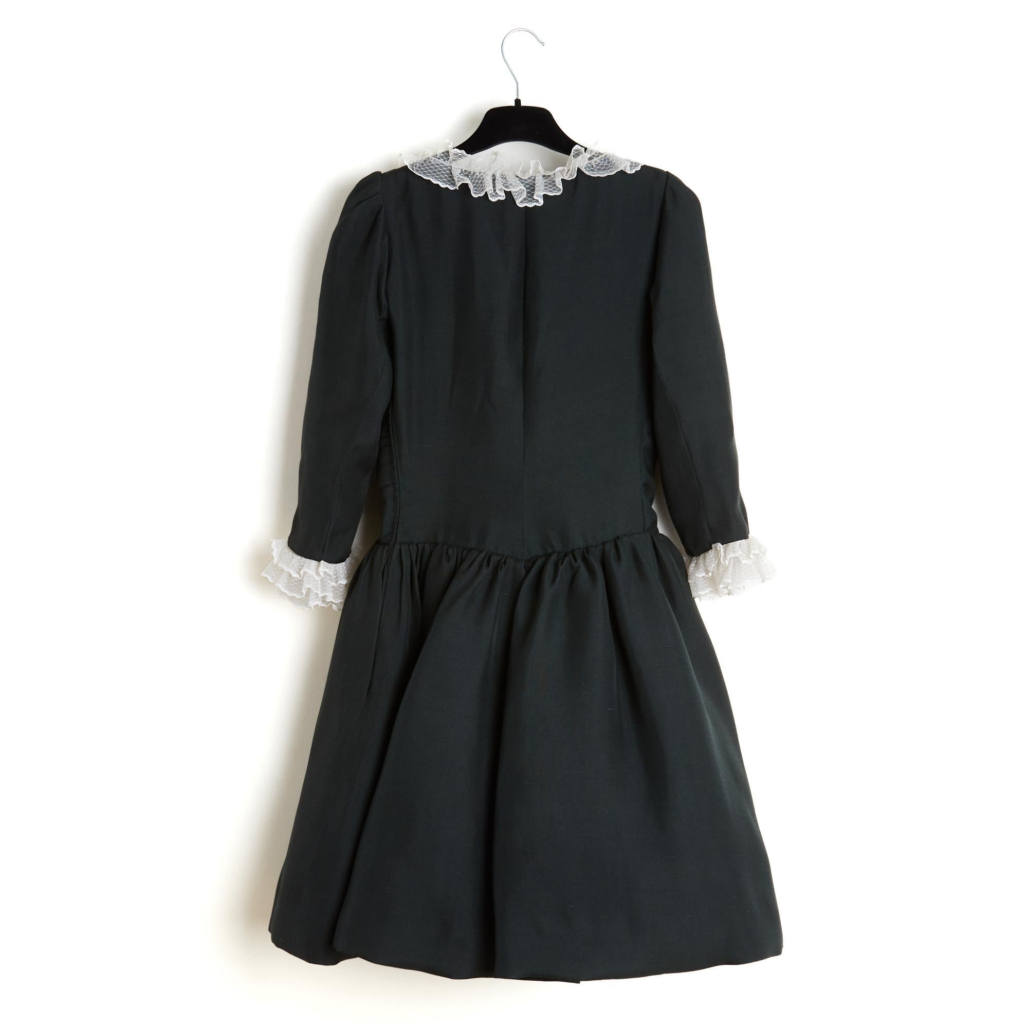 Yves Saint Laurent 1960s Robe FR38 Haute Couture Kleines Schwarzes Kleid UK10 US6 YSL im Angebot 4