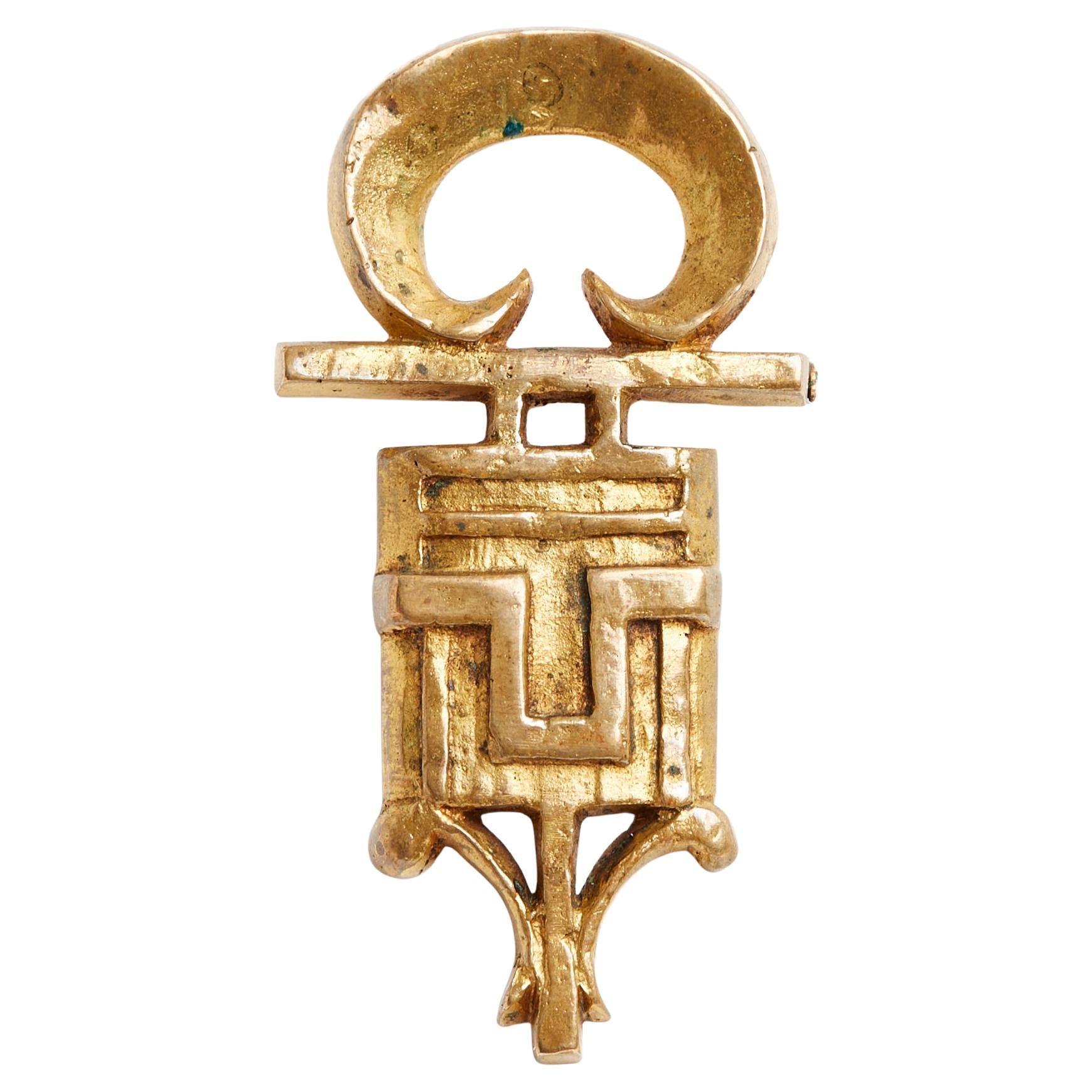 Line Vautrin 1955s Broche pendentif Bronce Artista Broche colgante