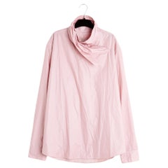 Hermès Chemise Rose 41 Pink Popelin Folded Collar Shirt Top 16 Hermes Cut Tag