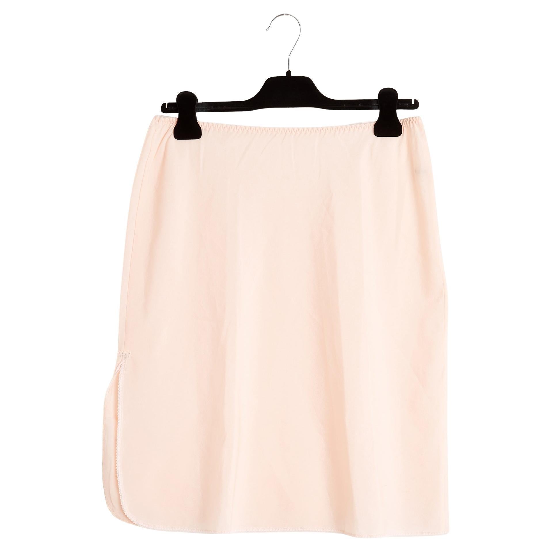 Christian Dior Dessous 1985 Jupe Jupon FR38 Rosa Krepp Slip Rock UK10 US8