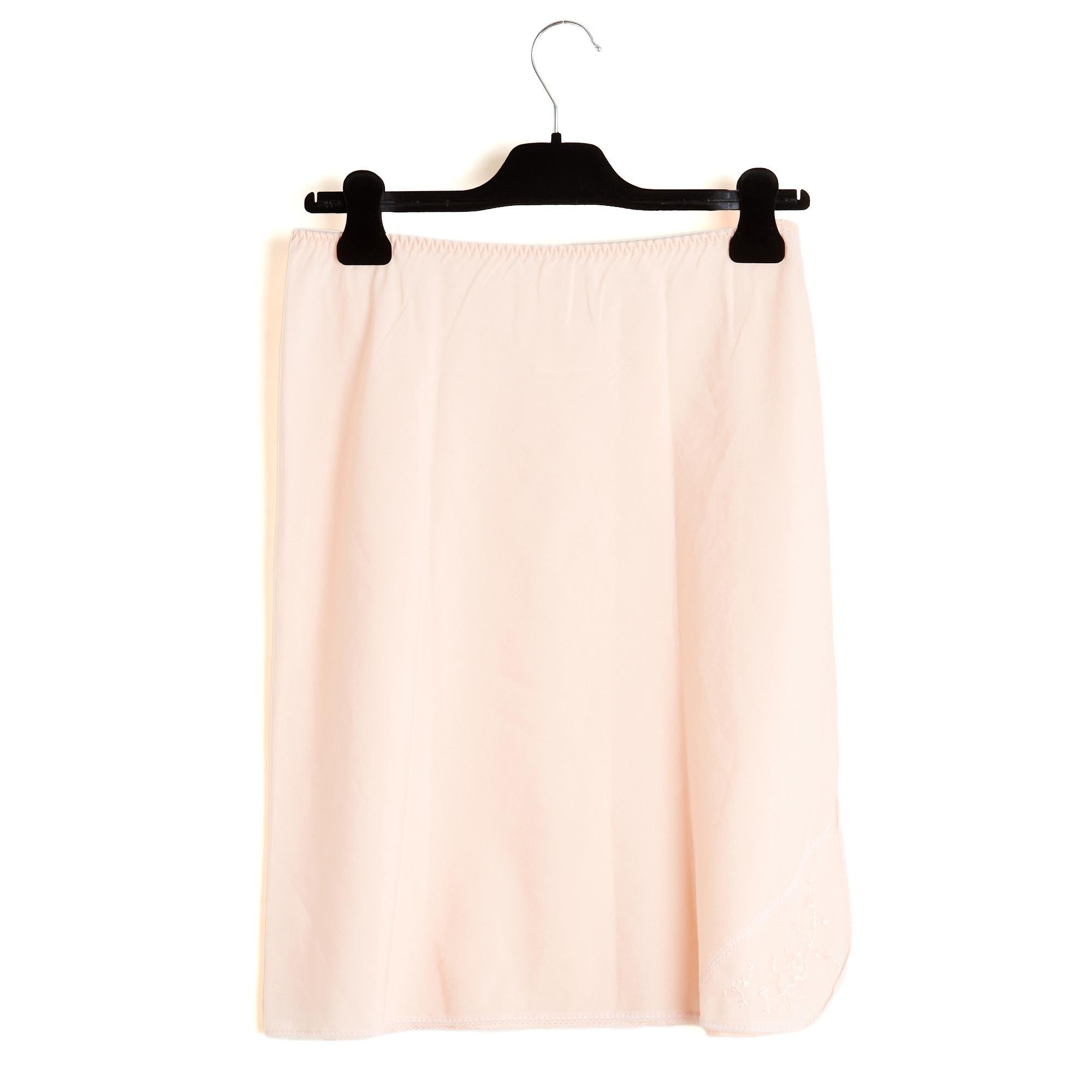 Christian Dior Dessous 1985 Jupe Jupon FR38 Rosa Krepp Slip Rock UK10 US8 im Angebot 1