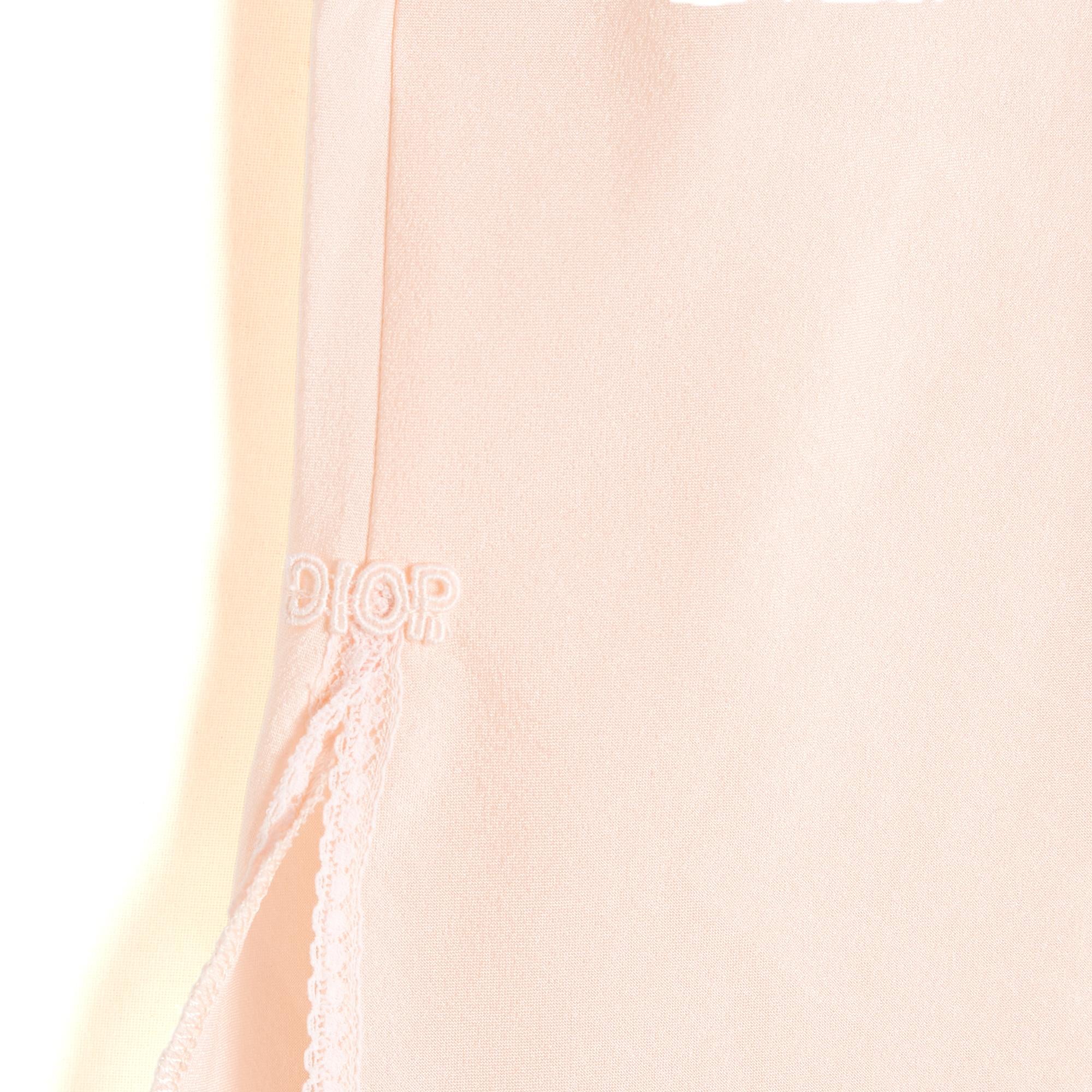 Christian Dior Dessous 1985 Jupe Jupon FR38 Rosa Krepp Slip Rock UK10 US8 (Weiß) im Angebot