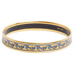 Vintage Hermès 1990s Bracelet Fin Email T65 Chaine Ancre Enamel Printed Bangle S Hermes