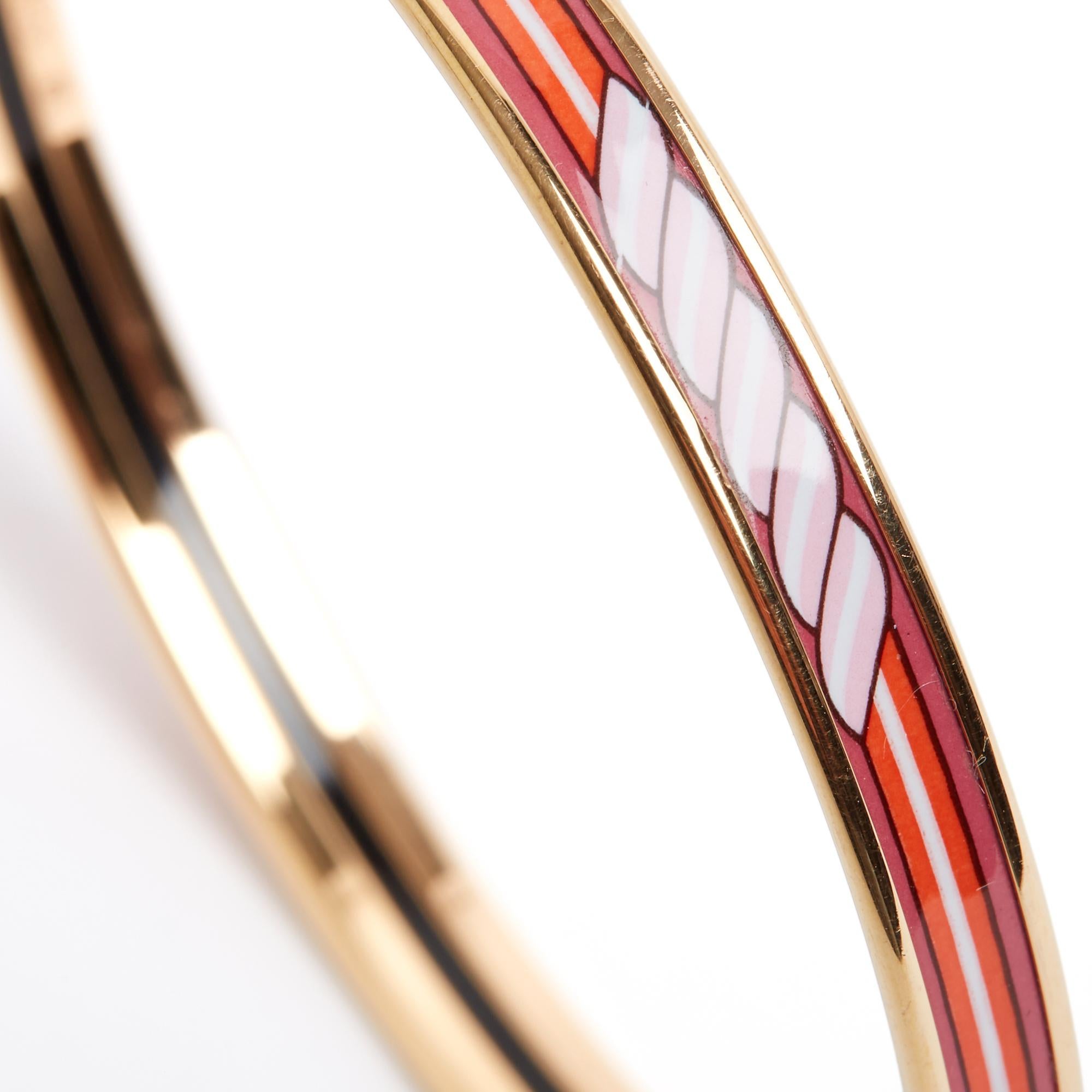 Women's or Men's Hermès 1990s Bracelet Fin Email T65 Chaine Ancre Enamel Printed Bangle S Hermes For Sale