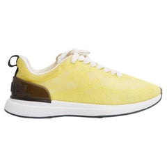 Chanel Baskets Lacets Jaune EU37.5 Yellow technic fabric CC Sneakers UK4.5 US7