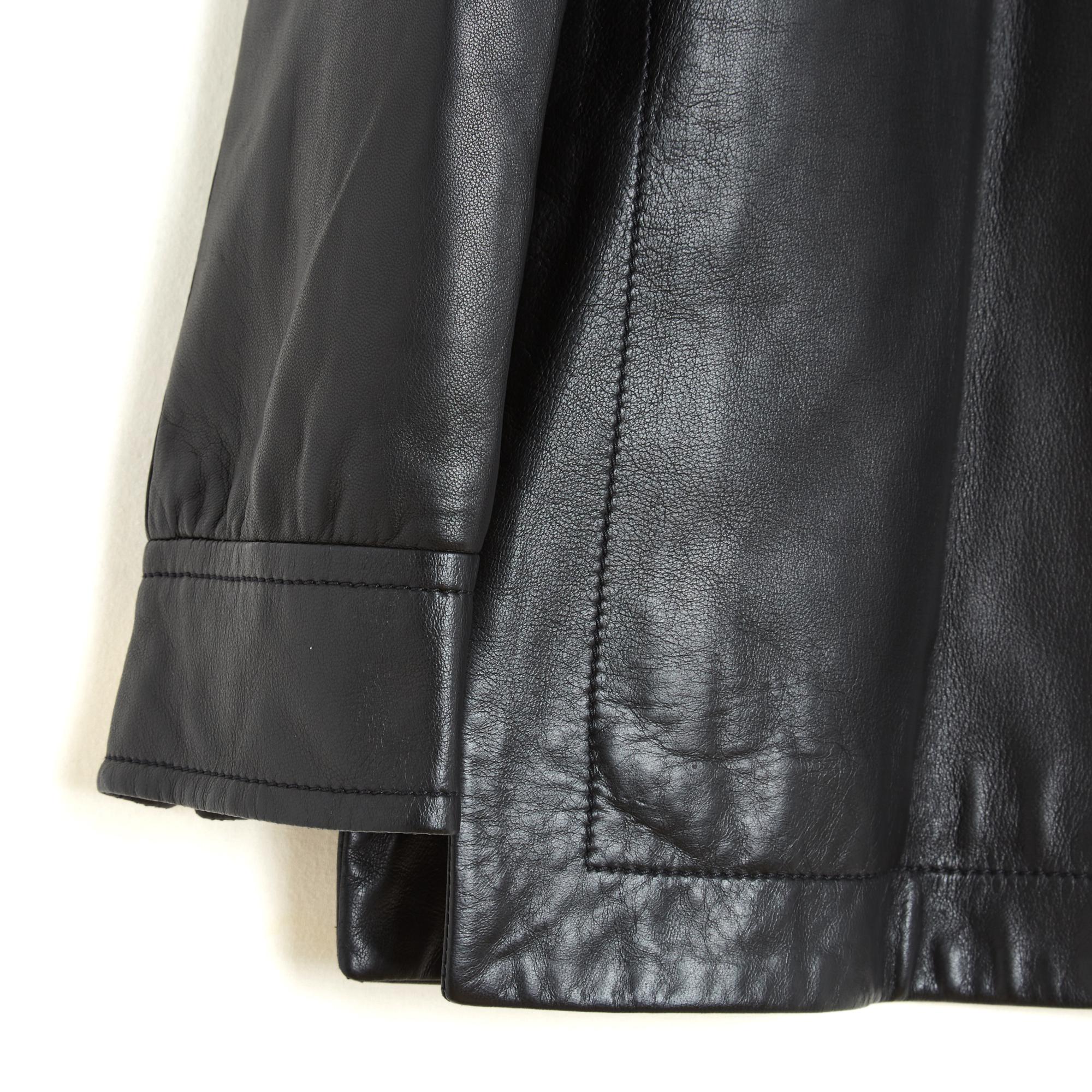 Donna Louis Vuitton Chemise Veste FR38 Pelle Nera LV Giacca Top Turnlock UK10 US8 in vendita