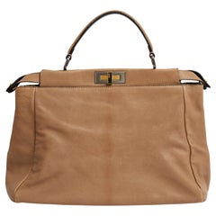 Fendi Sac Beige Noir Moyen Peekaboo Medium Leather and Suede Hand Bag