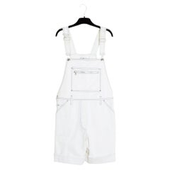 Courrèges Kombishort FR40 Weißer Denim-Playsuit UK 12, US 8, 10 Courrèges