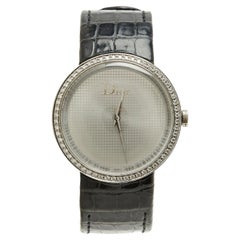 Christian Dior Orologio Maxi D Diamants 34 mm al quarzo, acciaio, diamanti, XL, modello Dior D