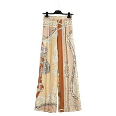 Hermès Pantalon Brides Gala FR36 Goldfarbene Seidentwill-Hose UK68 US26 Hermes